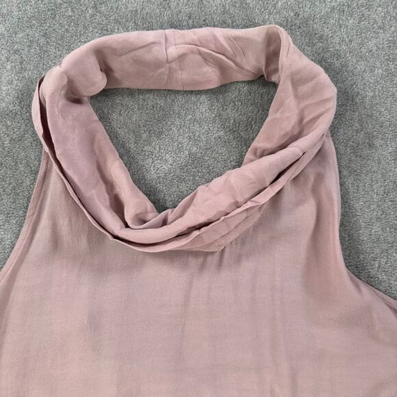 Free People City Light Cowl Neck Open Back Tank Top Size Small Blush Flowy - Picture 2 of 7